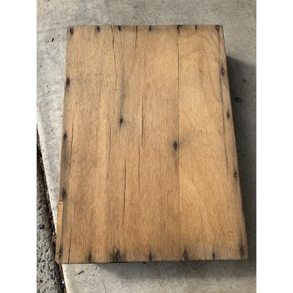 Vintage Wooden Trinket Riser Organizer Utensil Divider Tray Primitive Dovetail